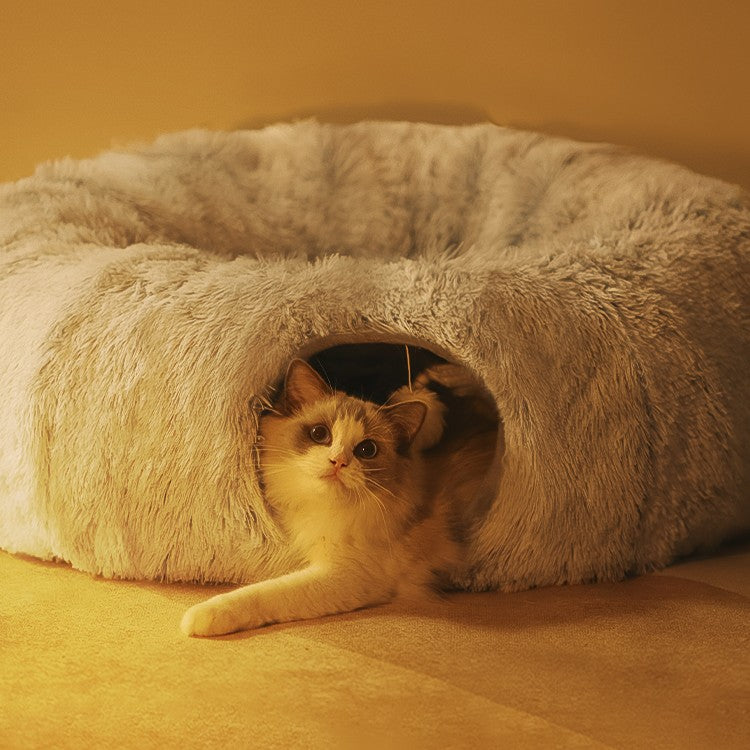 Cama-Túnel Donut 2 en 1 para Gatos